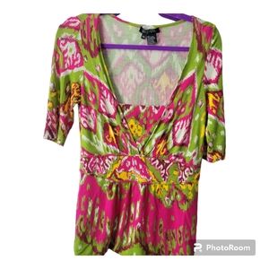 Etcetera 1/4 sleeve Pink & Green